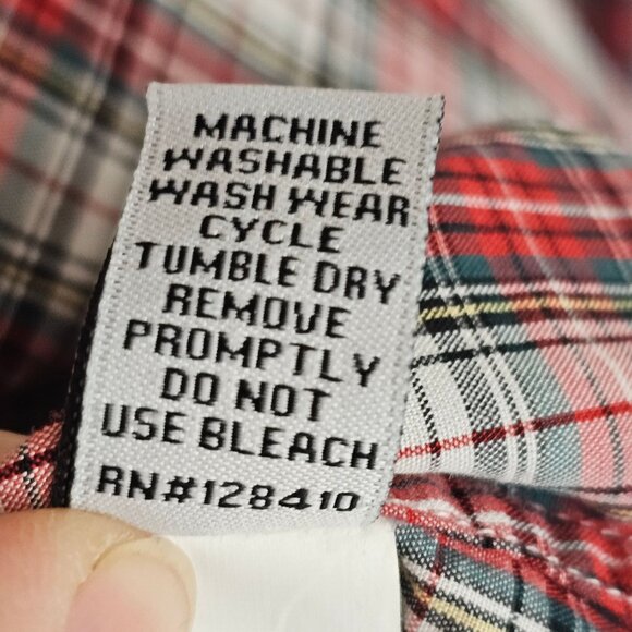 Mens‎ Fitted Red Plaid Farmer Workwear Outdoors Casual Fall Ann Mashburn S Shirt - Picture 11 of 15